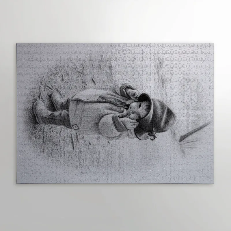 Personalized 2000-Piece Puzzle with Pencil Sketch Photo Effect