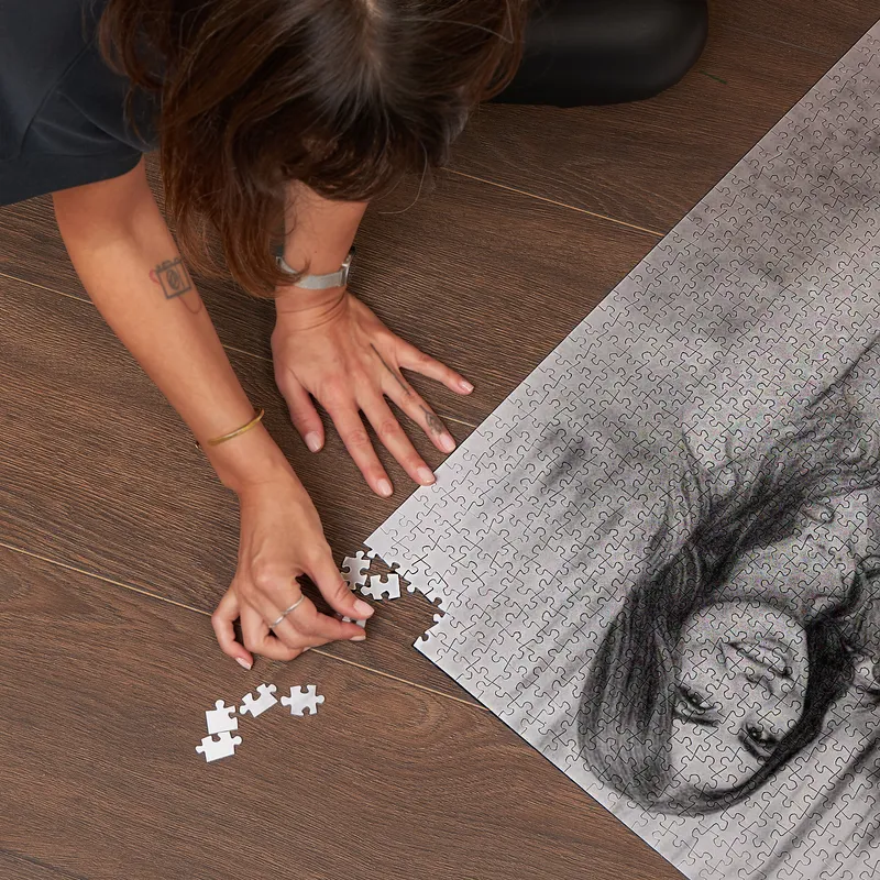 Personalized 2000-Piece Puzzle with Pencil Sketch Photo Effect