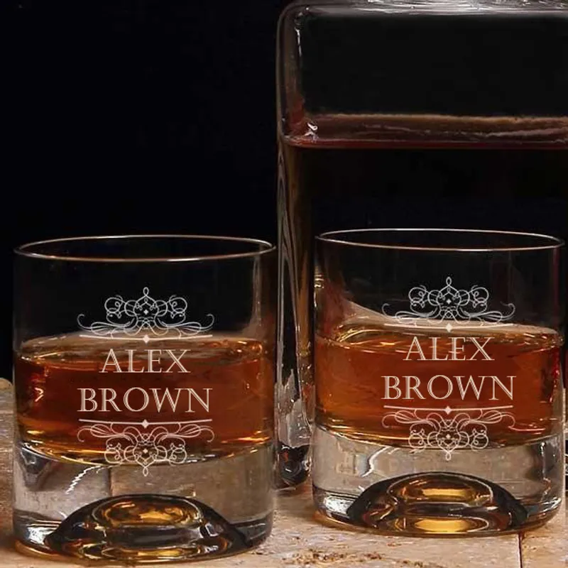 Personalised Whiskey Glass Set for Men - Ideal Gift for Dad & Friends