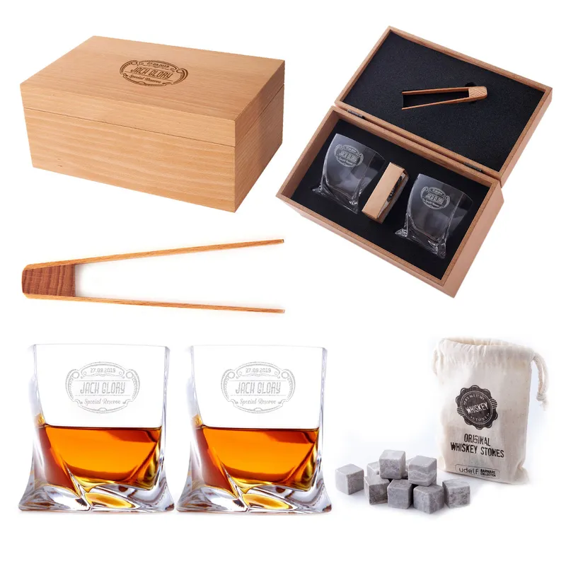 Personalised Whiskey Glass Set for Men - Ideal for Father's Day