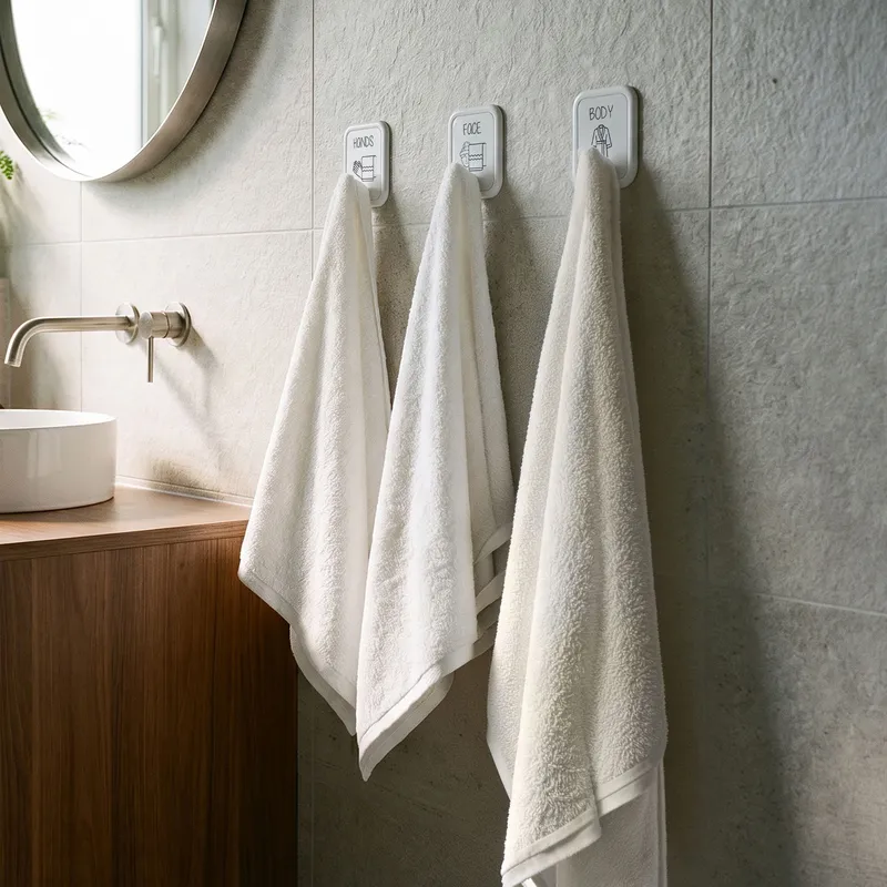Personalized 3 Hook Towel Holder Set for Bathroom