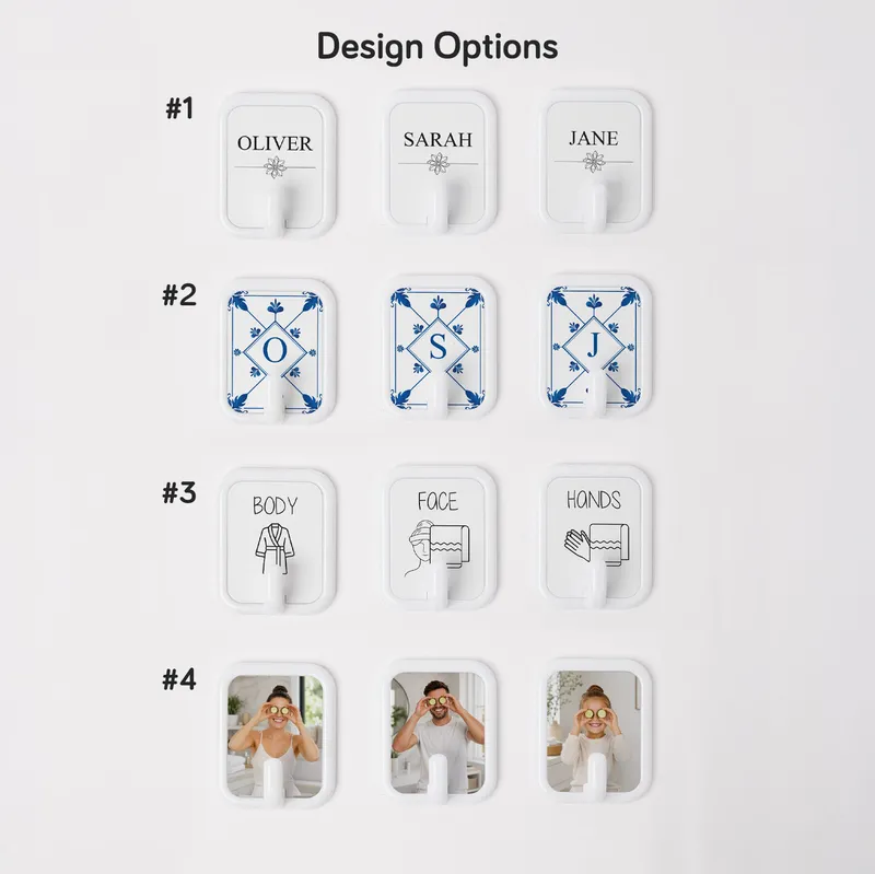 Personalized 3 Hook Towel Holder Set for Bathroom