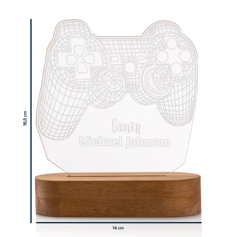 Personalized 3D LED Lamp for Gamers with Controller Design