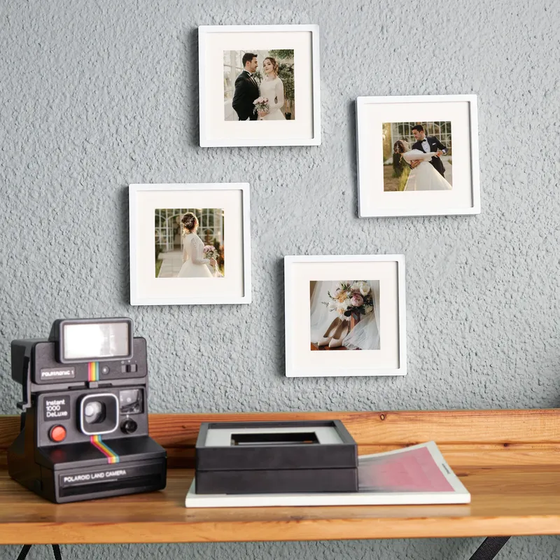 Personalized 4 pcs Self Adhesive Photo Frame Set with Border