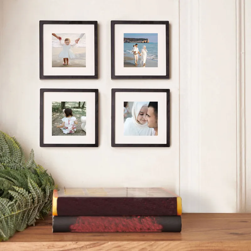 Personalised 4-Piece Self-Adhesive Photo Frame Set