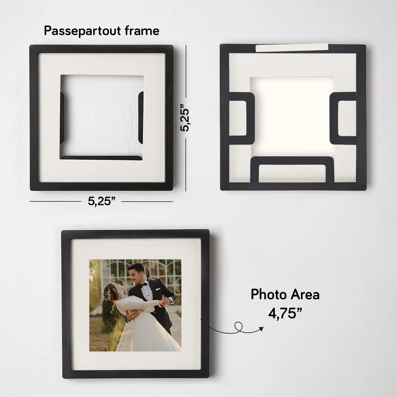 Personalised 4-Piece Self-Adhesive Photo Frame Set