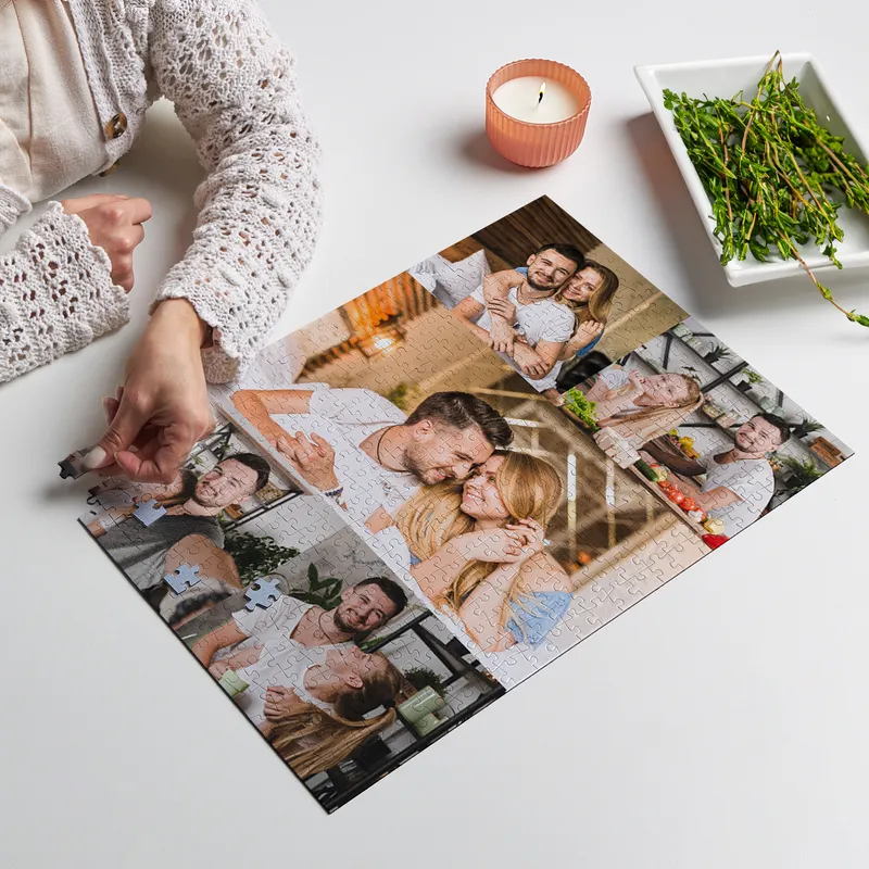 Personalized 500 Piece 5 Photo Collage Puzzle - Without Box