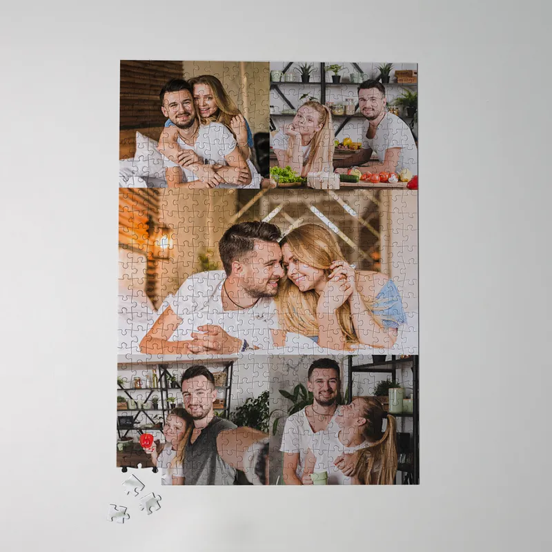 Personalized 500 Piece 5 Photo Collage Puzzle - Without Box