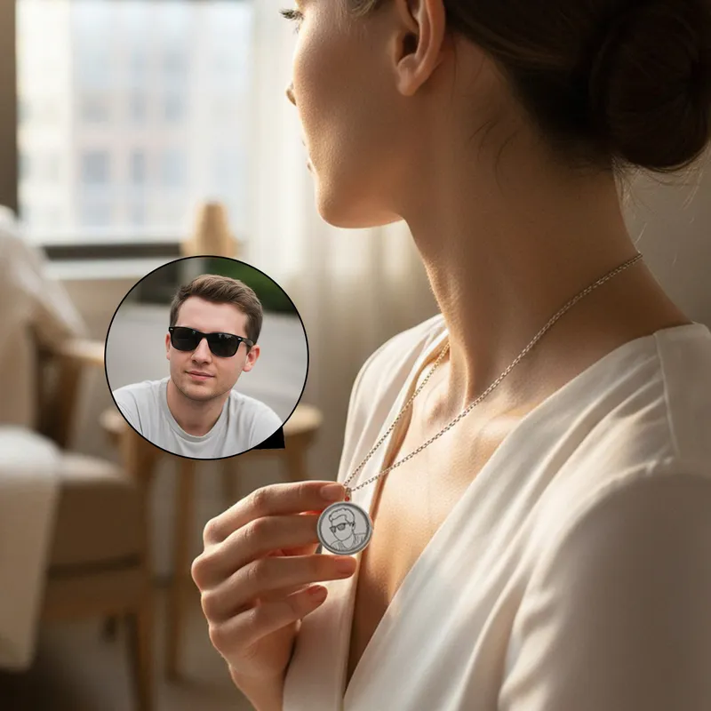 Personalized 925 Sterling Silver Drawing Necklace