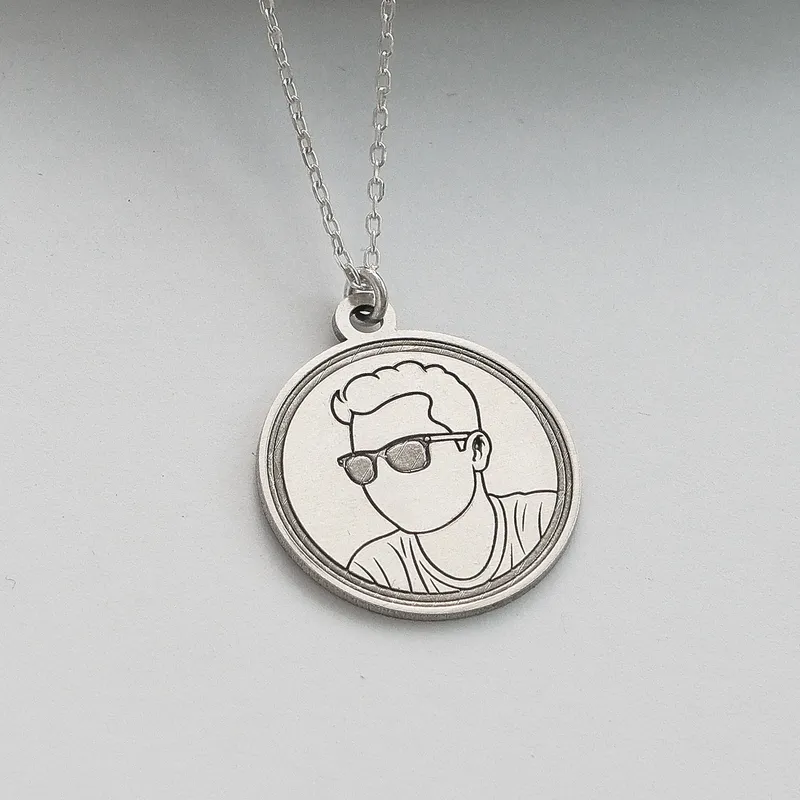 Personalized 925 Sterling Silver Drawing Necklace
