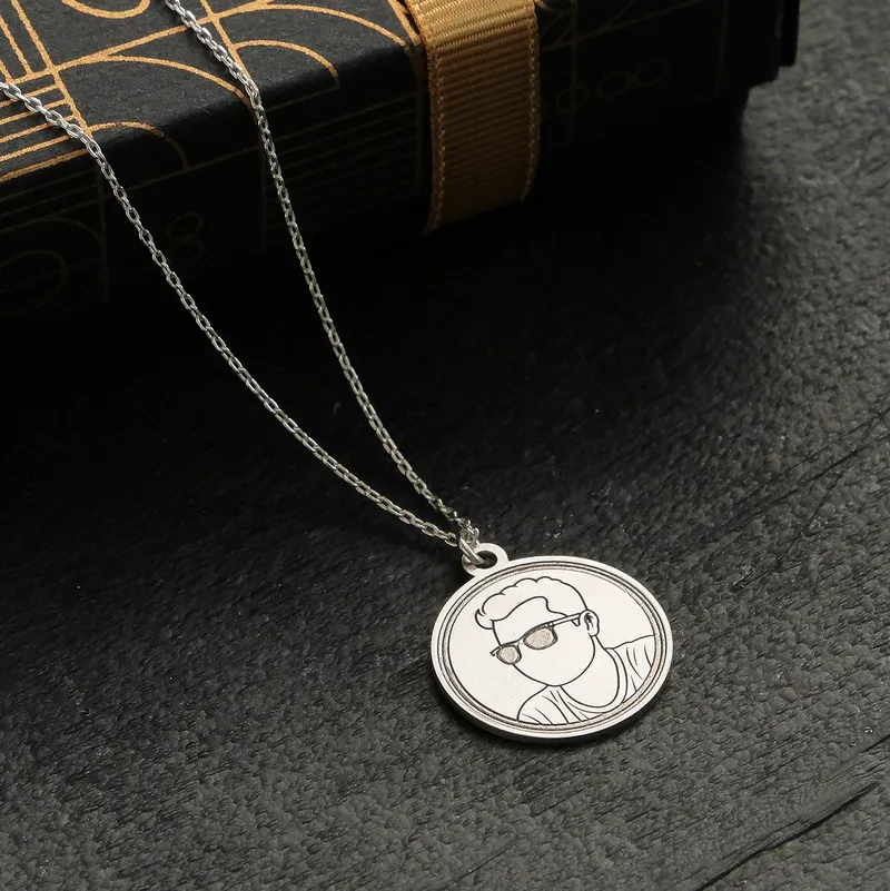 Personalized 925 Sterling Silver Drawing Necklace