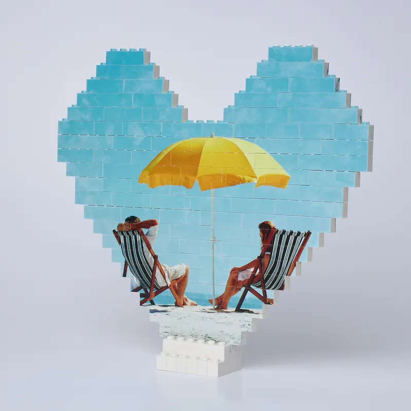 Personalized 96-Tile Heart Photo Puzzle for Your Sweetheart