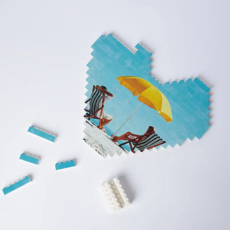 Personalized 96-Tile Heart Photo Puzzle for Your Sweetheart