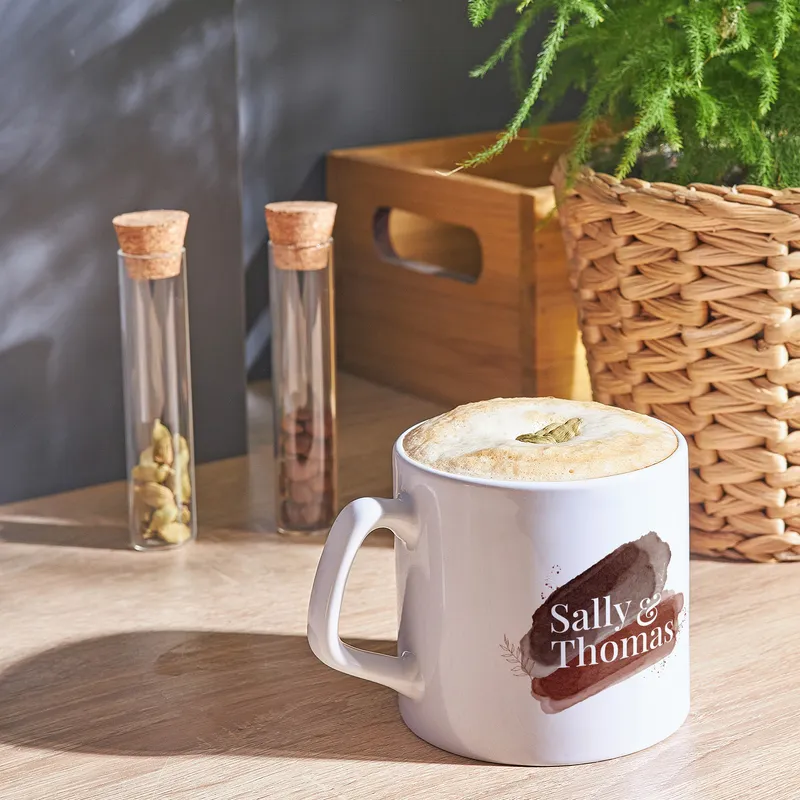 Personalized Abstract Love Coffee Mug with Names