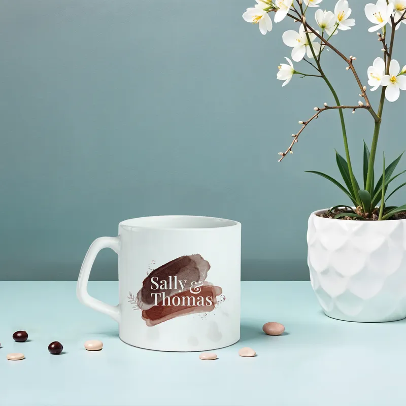 Personalized Abstract Love Coffee Mug with Names