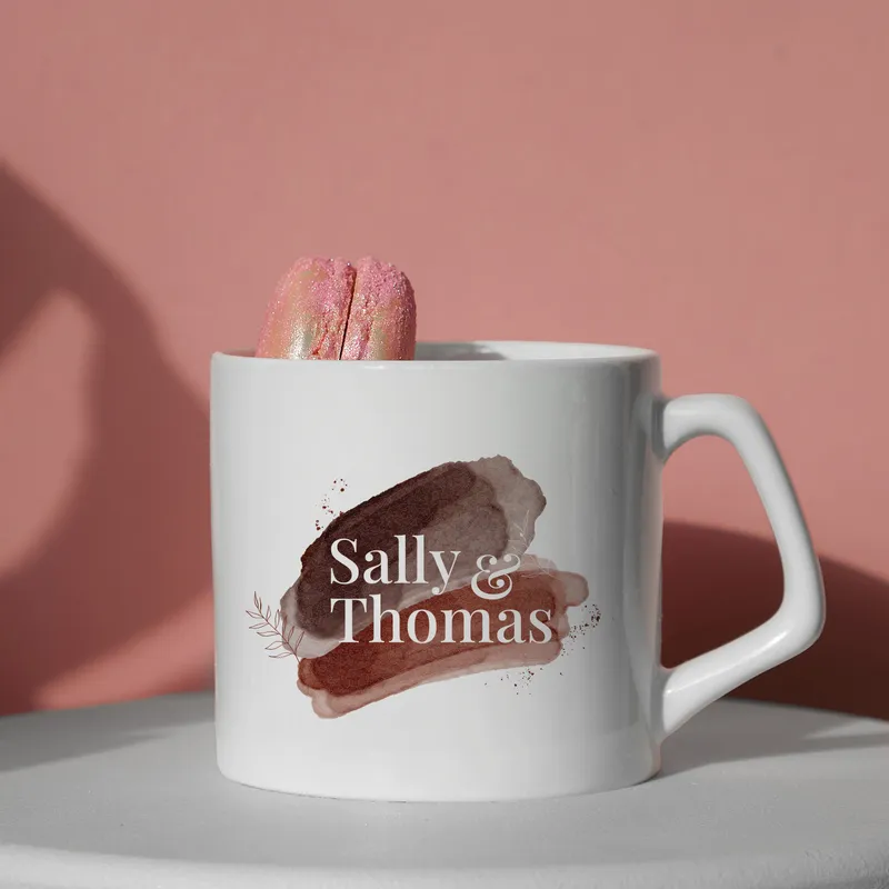 Personalized Abstract Love Coffee Mug with Names