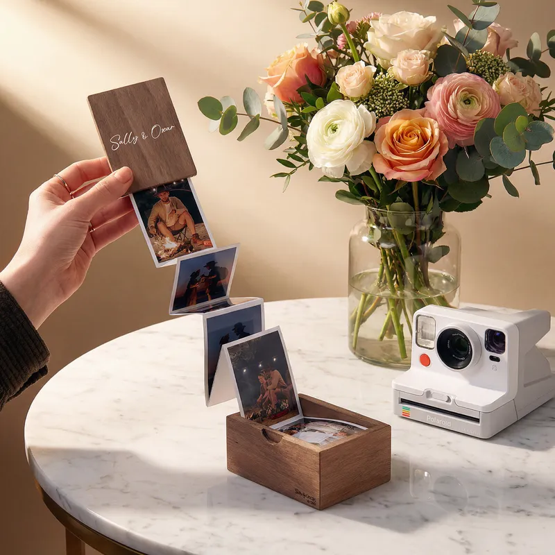 Personalized Accordion Photo Box with Lid