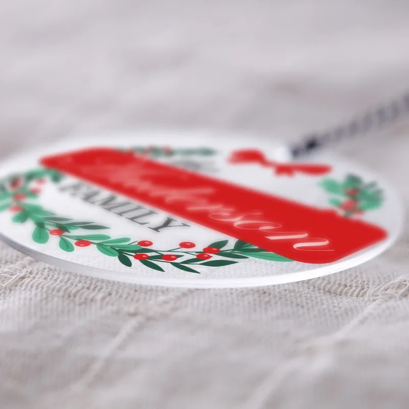 Personalized Acrylic Ornament - Pine Tree Design