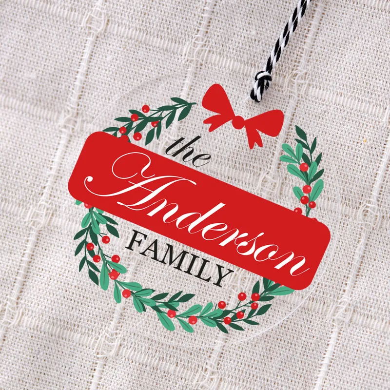 Personalized Acrylic Ornament - Pine Tree Design