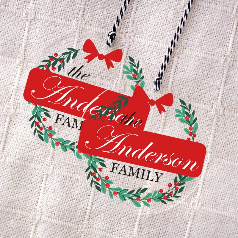 Personalized Acrylic Ornament - Pine Tree Design