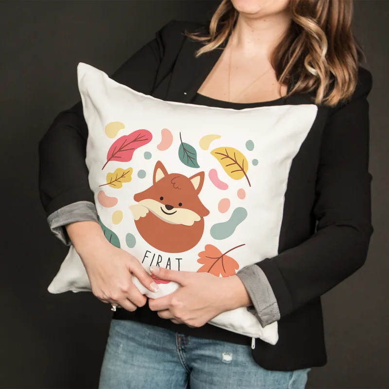 Personalized Adorable Fox Design Pillow for Kids