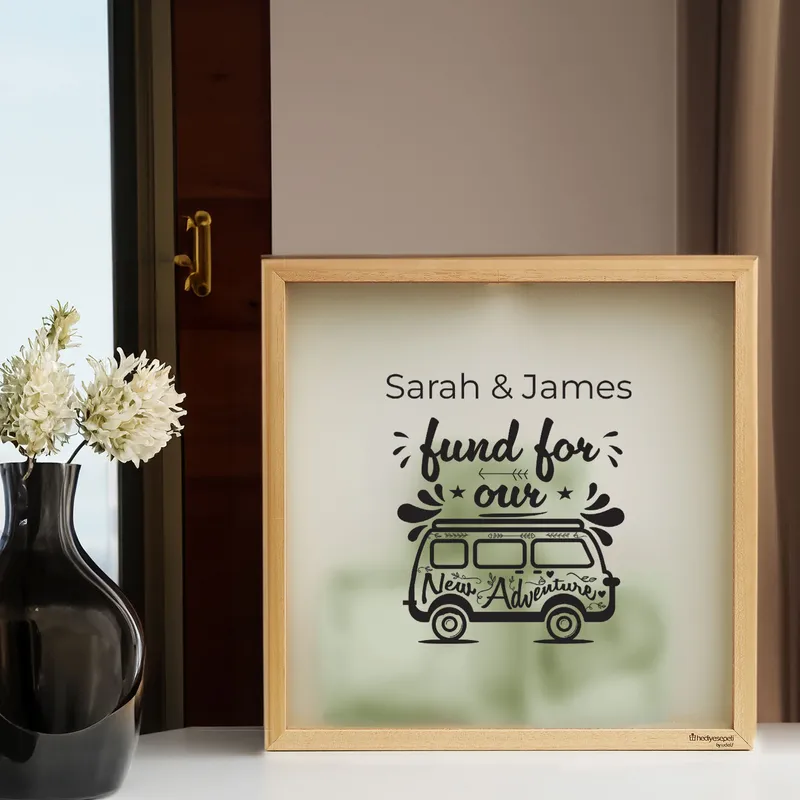 Personalised Adventure Fund Money Box for Couples