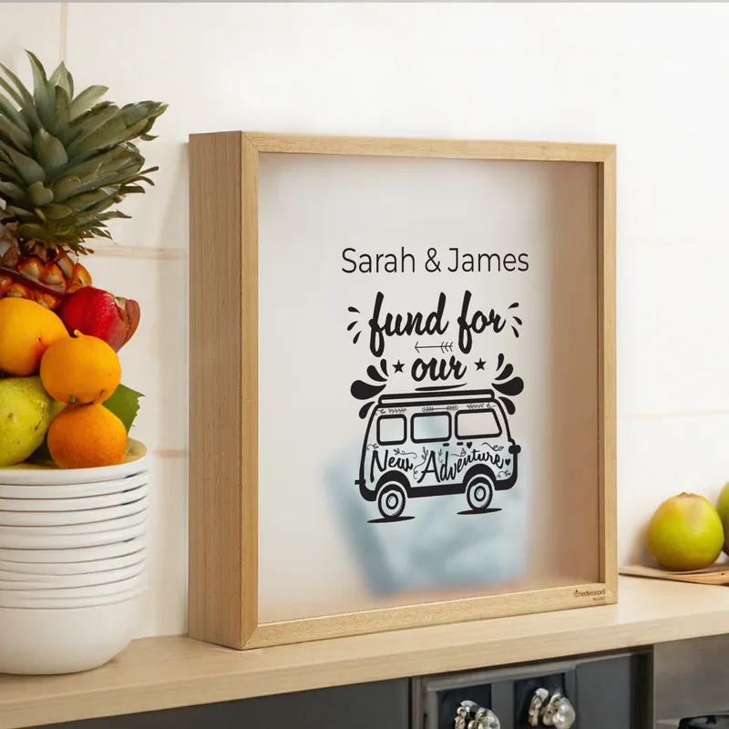 Personalised Adventure Fund Money Box for Couples