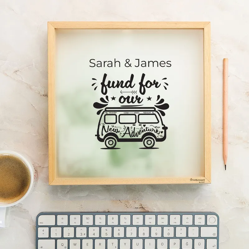 Personalised Adventure Fund Money Box for Couples