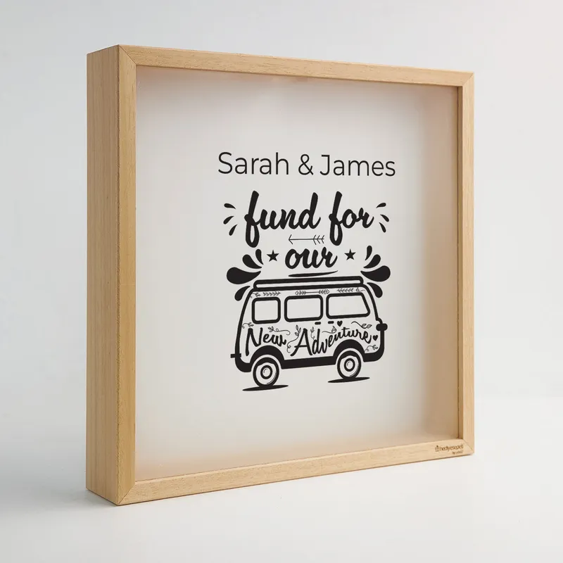 Personalised Adventure Fund Money Box for Couples