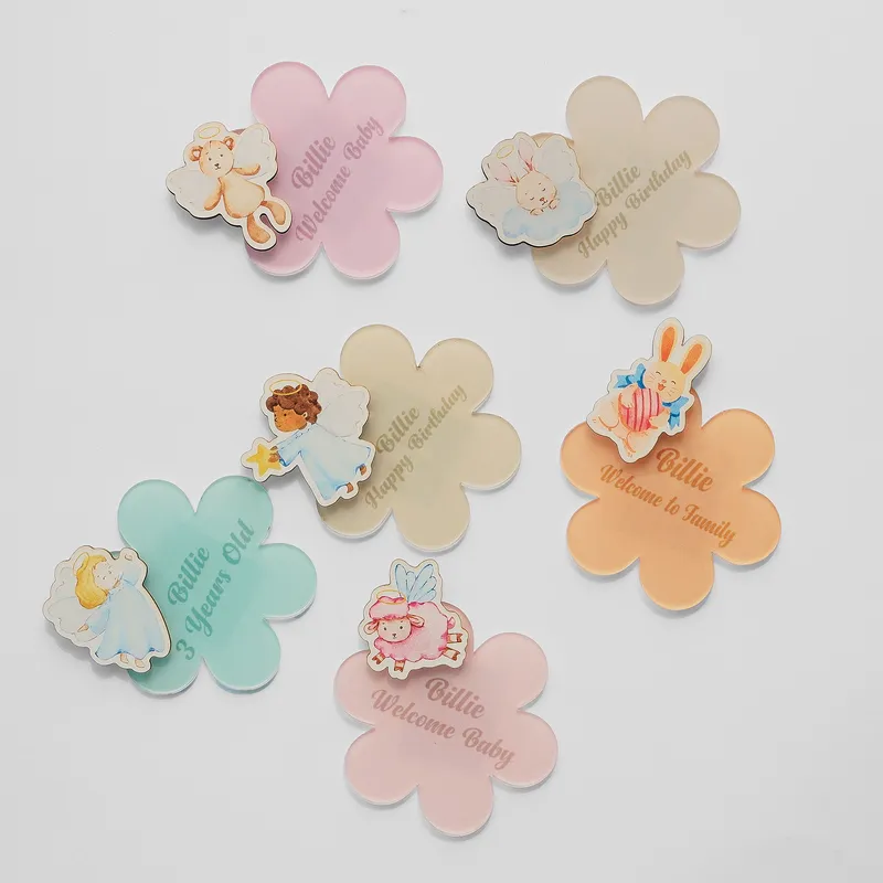 Personalized Angel Themed Baby Keepsake Magnets