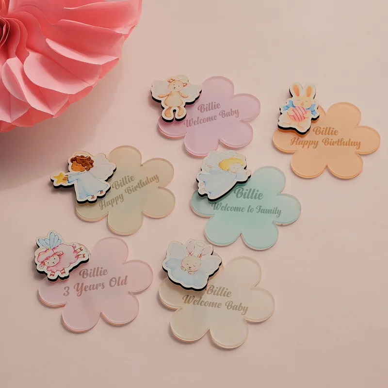 Personalized Angel Themed Baby Keepsake Magnets