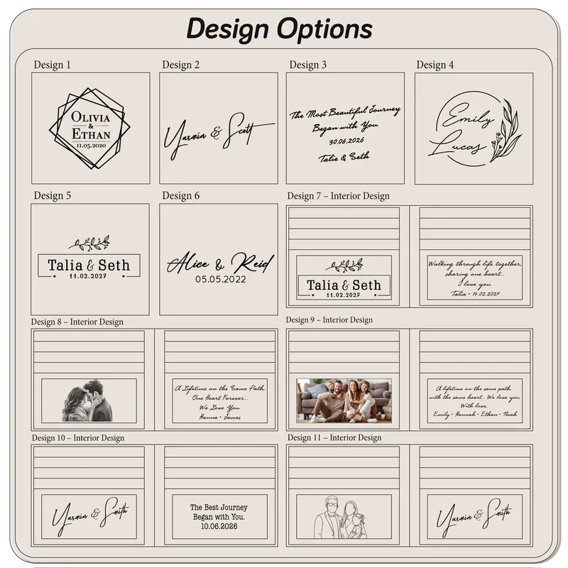 Personalized Anniversary Bifold Leather Wallet – Custom Inside Design with Photo & Message