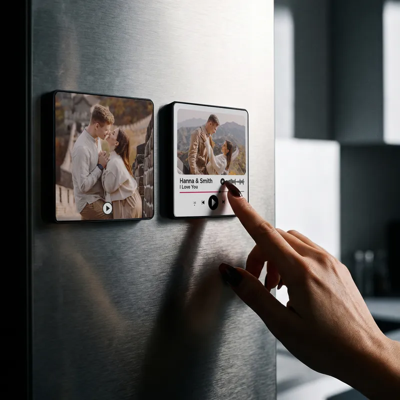 Personalized Anniversary Photo Music Player Fridge Magnet