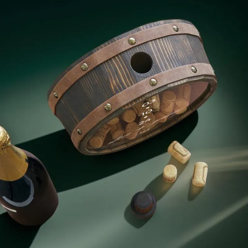 Personalised Anniversary Wine Cork Keeper Barrel