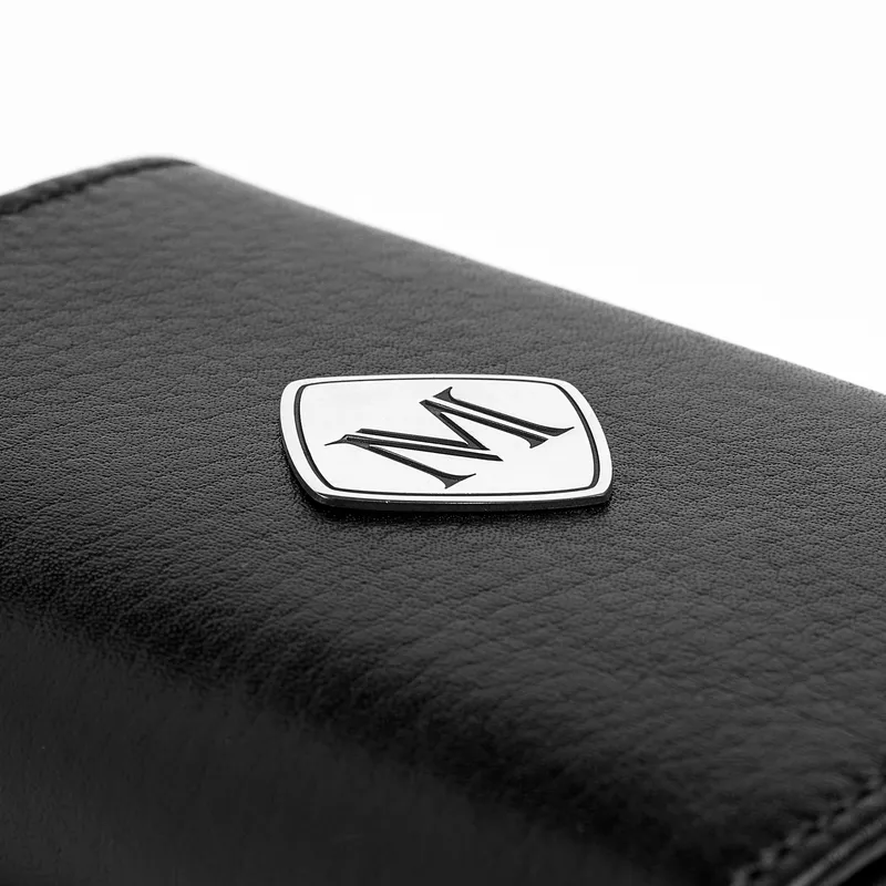 Personalised Leather Wallet with Silver Initial Emblem
