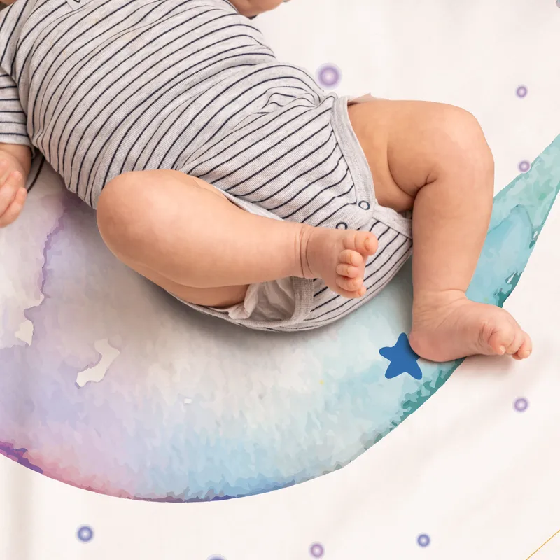 Personalised Baby Milestone Blanket with Moon and Stars Design