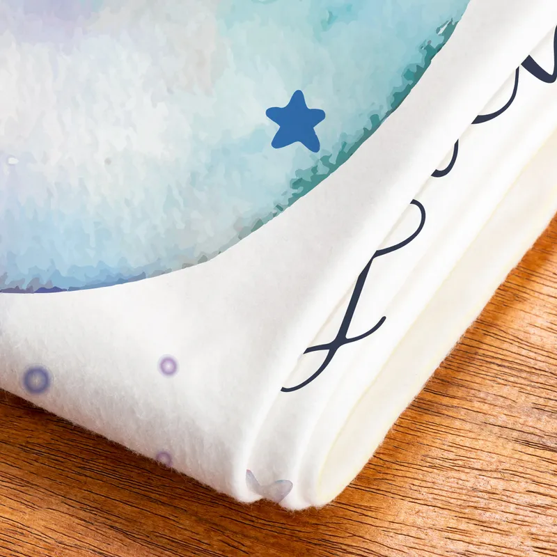Personalised Baby Milestone Blanket with Moon and Stars Design