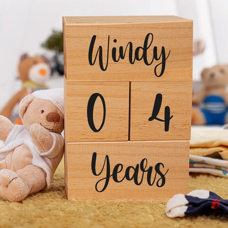 Personalised Wooden Baby Blocks for Baby Showers