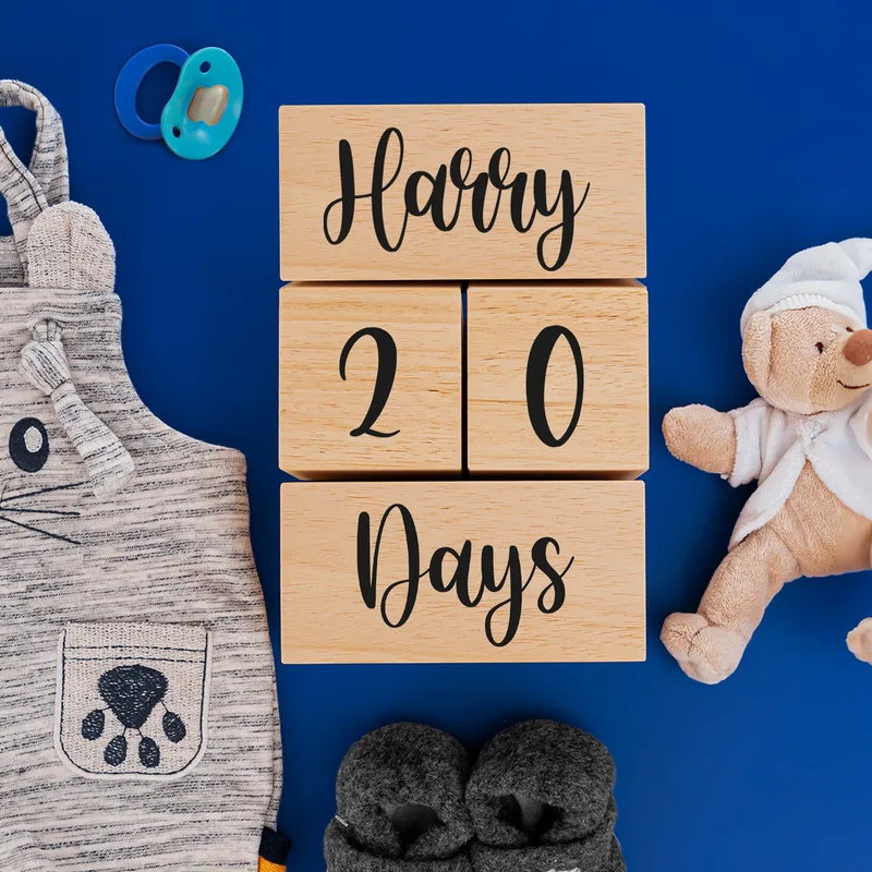 Personalised Wooden Baby Blocks for Baby Showers