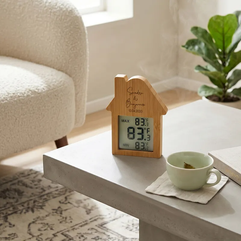 Personalized Bamboo Digital Home Thermometer