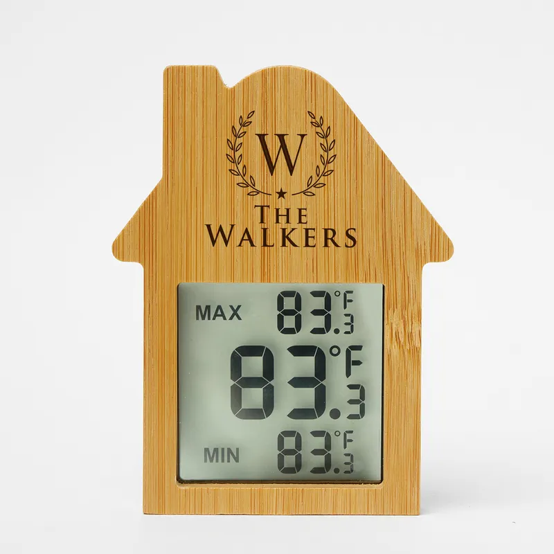 Personalized Bamboo Digital Home Thermometer