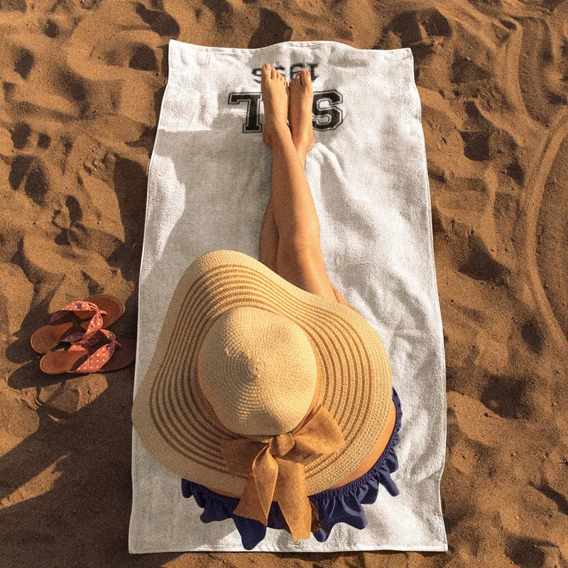 Personalised Monogrammed Beach Towel with Year