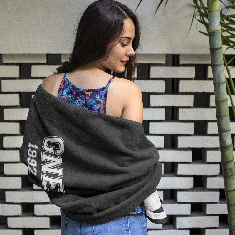 Personalised Monogrammed Beach Towel with Year