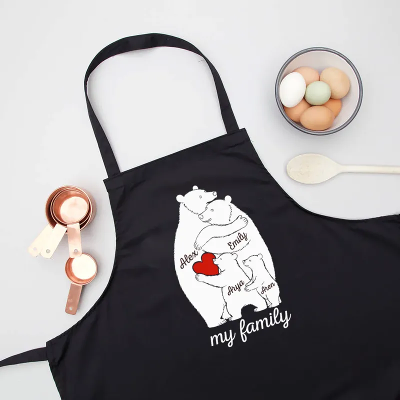 Personalized Bear Family Kitchen Apron