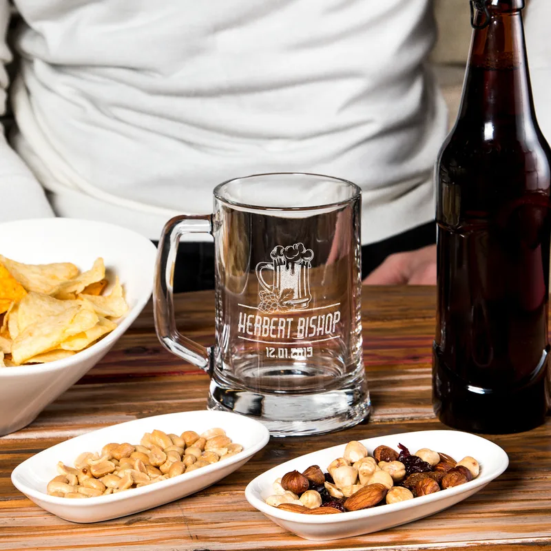Personalised Engraved Beer Mug – Perfect Gift for Dad or Partner