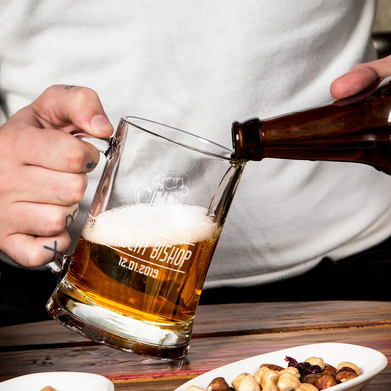 Personalised Engraved Beer Mug – Perfect Gift for Dad or Partner