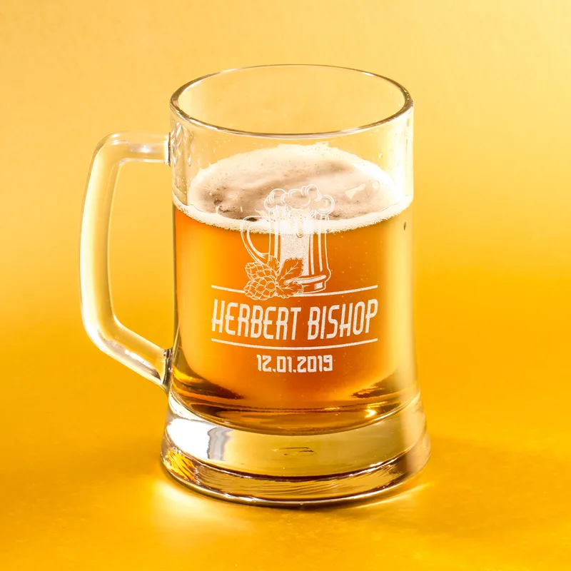 Personalised Engraved Beer Mug – Perfect Gift for Dad or Partner