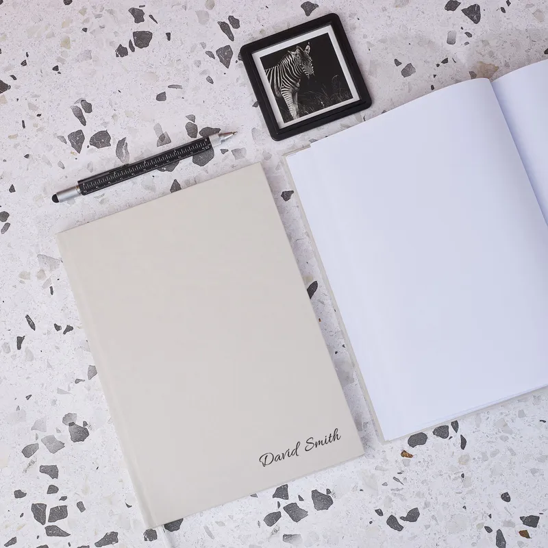 Personalized Beige Notebook with Signature Style