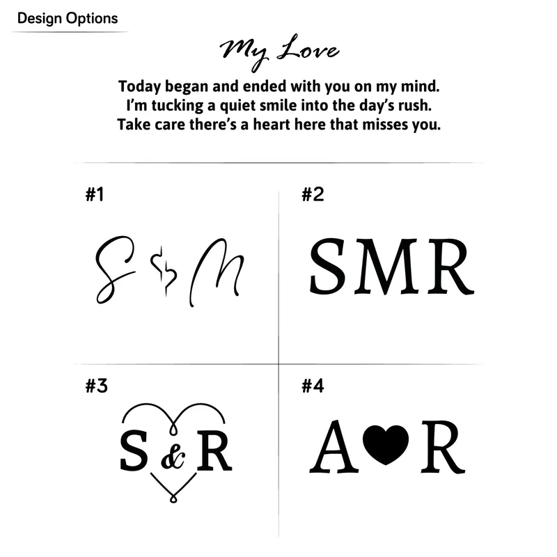 Personalized Belt Initials and Inside Message