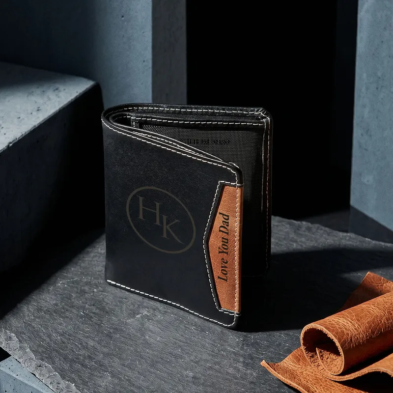 Personalized Best Dad Leather Card Holder Wallet